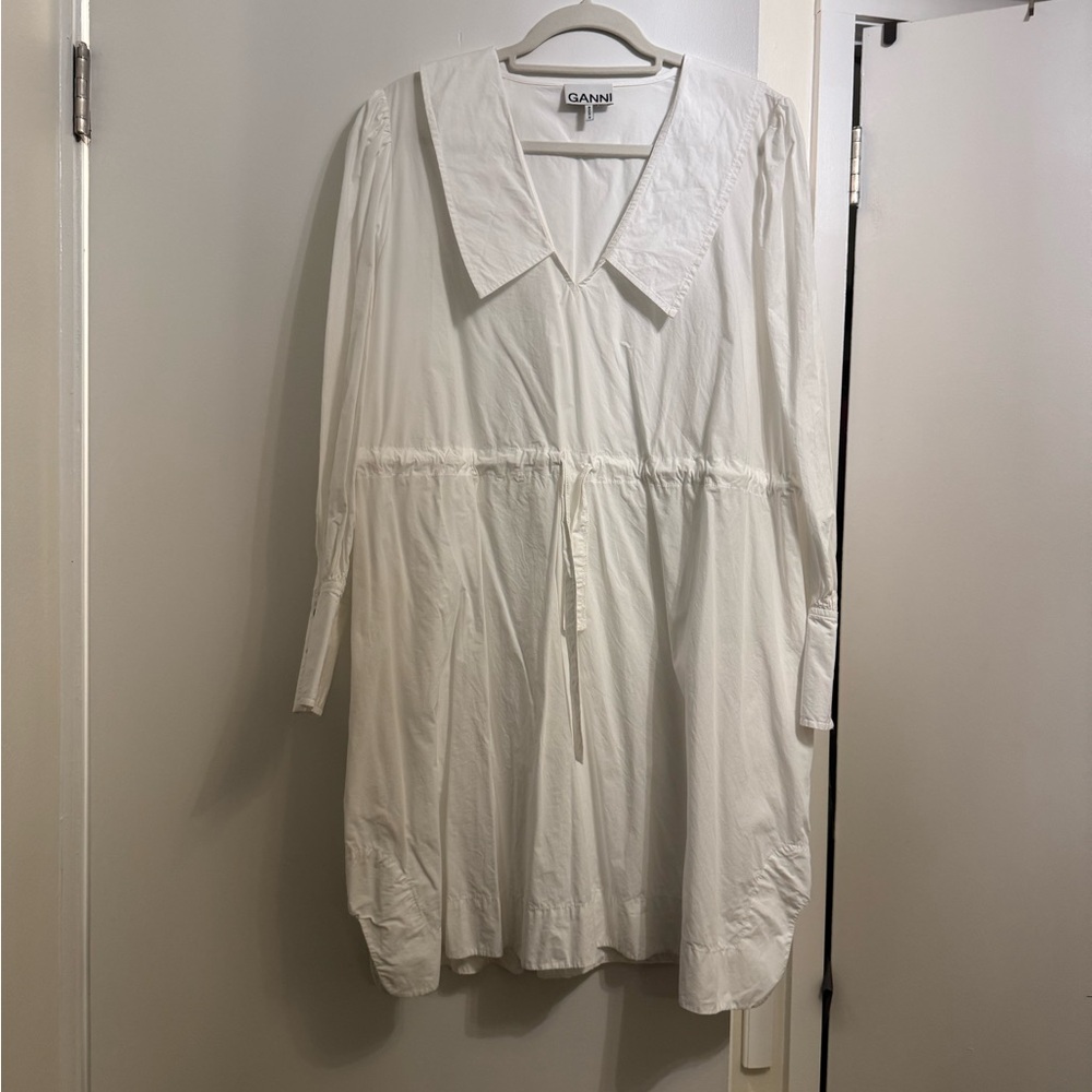 Ganni white mini dress